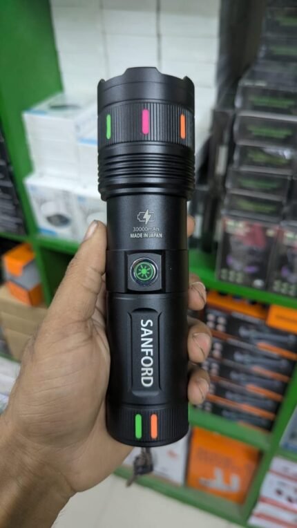 SANFORD Rechargeable LED Torch Light 30000mAh High Power Metal Flashlight | MNK SHOP