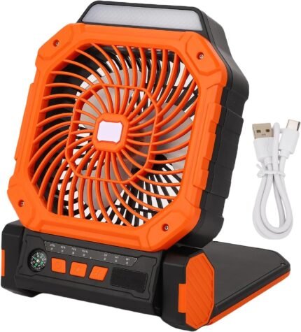 Portable  Rechargable Camping  &  Solar Powered Fan | MNK SHOP