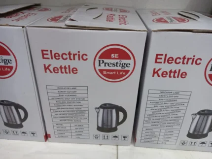 1.5 Liter Prestige Electric Kettle | Stainless Steel Body | 360° Swivel Cordless Base | Auto Shut-Off | Boil-Dry Protection | Metallic Silver | MNK SHOP