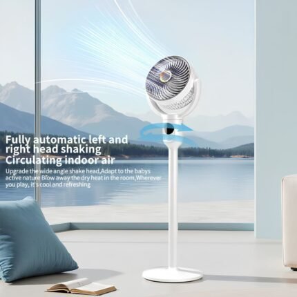 1 Piece Weidasi WD-289 Rechargeable Stand Fan | 6.5 Inch Air Circulator with Remote & 6 LED Light | MNK SHOP